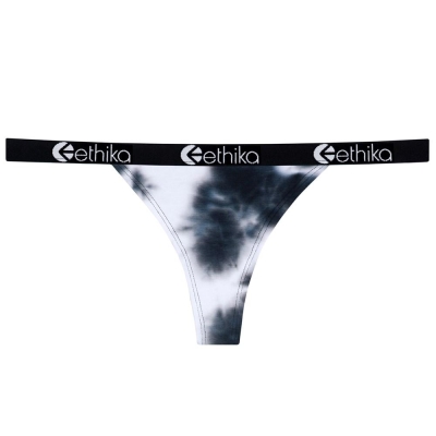 Ethika Acid Dye Brazilian Women's Thong Navy White | NL9143057