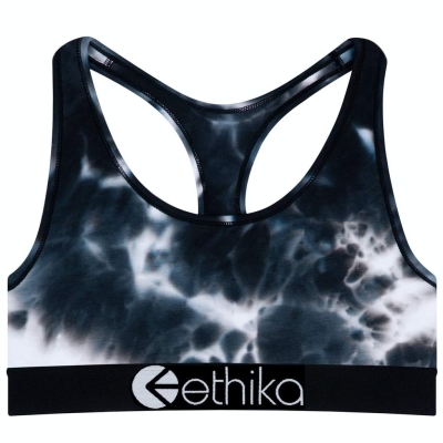 Ethika Acid Dye Women's Sports Bra Navy White | NO9536842