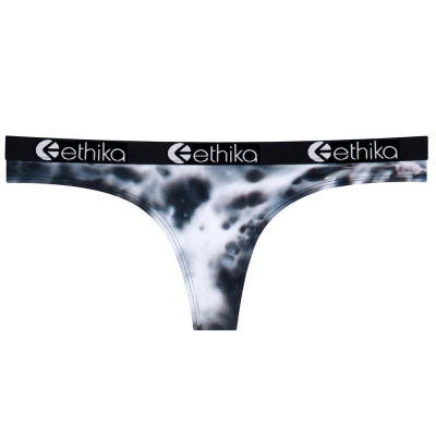 Ethika Acid Dye Women's Thong Navy White | UT1783402