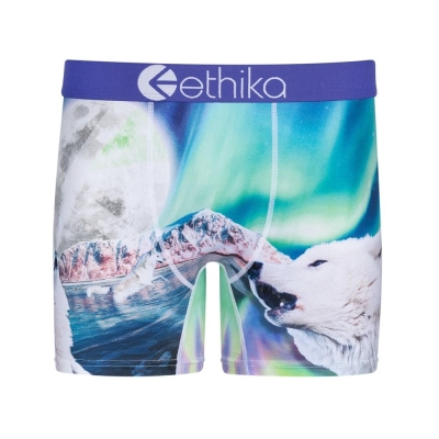 Ethika Aurora Wolves Men's Mid Boxers Multicolor | NW3276401