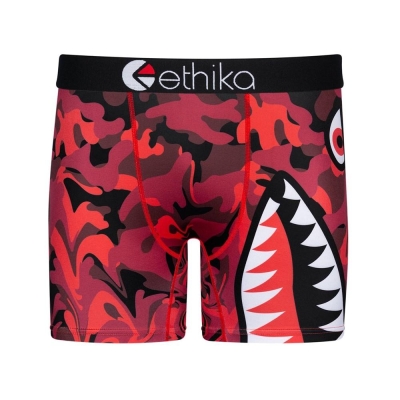 Ethika BMR Stealth Drip Men's Mid Boxers Red Black | PG4682095