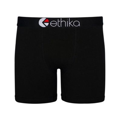 Ethika BlackOut Men's Mid Boxers Black | SF2940653