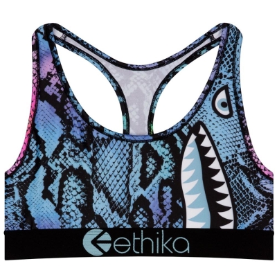 Ethika Bomber Mermaid Women's Sports Bra Blue | GW4618735