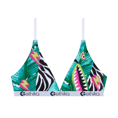 Ethika Bomber Punk Women's Triangle Bra Green | KL4697032