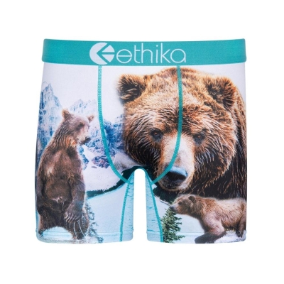 Ethika Brother Bears Men's Mid Boxers White | WB0186935