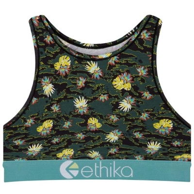 Ethika Camo Paradise Women's High Neck Bra Green | QL2943751