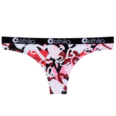 Ethika Chaotic Love Women's Bikini Underwear White Red | SC4185392