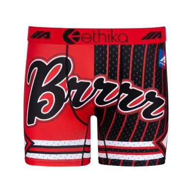 Ethika Coronar Men's Mid Boxers Red Black | AV5369781