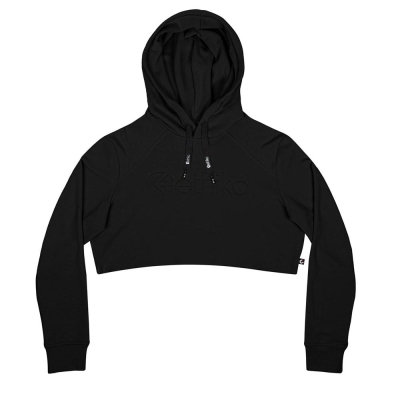 Ethika Cropped Women's Hoodies Black | KT2851079