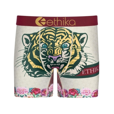 Ethika Ethikafication Men's Mid Boxers White Burgundy | UC7429803