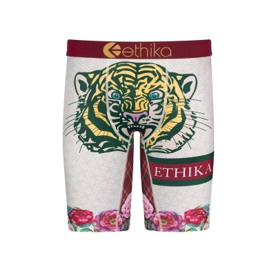 Ethika Ethikafication Staple Boys' Underwear White Burgundy | FW7819054