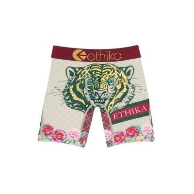 Ethika Ethikafication Staple Boys' Underwear White Burgundy | PR2086394