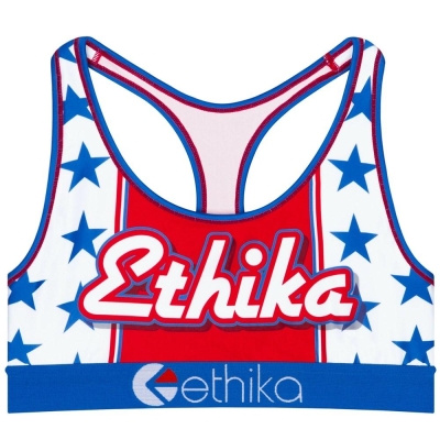 Ethika Evel Women's Sports Bra Red White | PH5031287