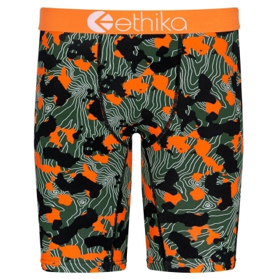 Ethika Forest Camo Men's Staple Underwear Green Orange | KQ8579204