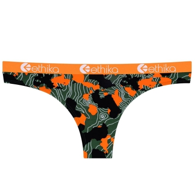 Ethika Forest Camo Women's Bikini Underwear Green Orange | KU0816342