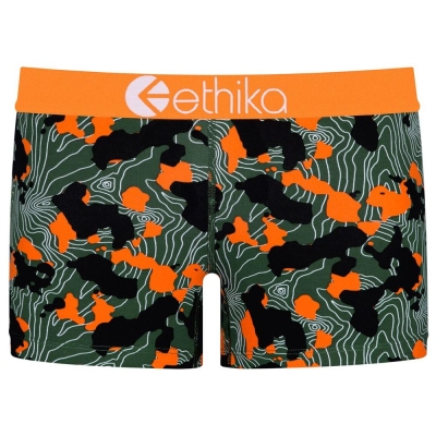 Ethika Forest Camo Women's Staple Underwear Green Orange | EB3824597