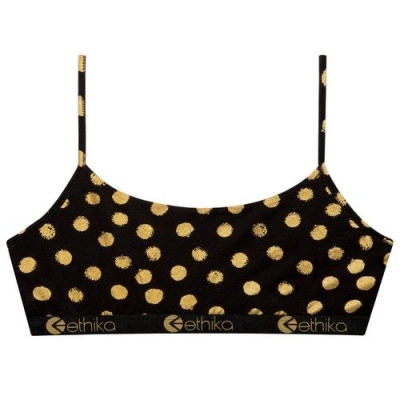 Ethika Gold Member Women's Pullover Bra Black Gold | YG9150824