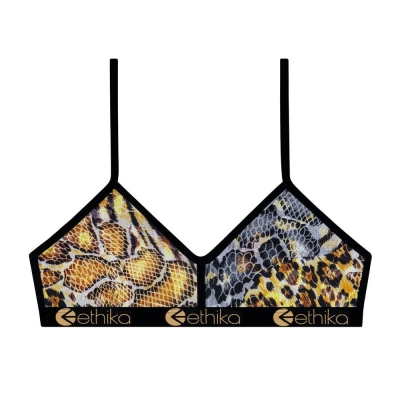 Ethika Golden Twist Women's Bralette Bra Leopard | HZ2306581