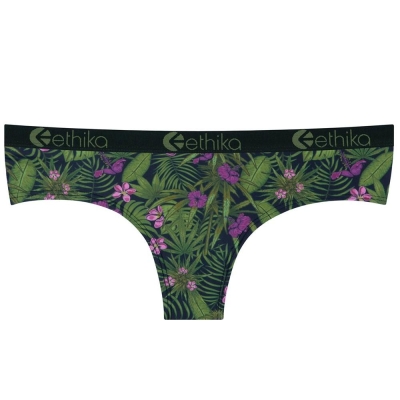 Ethika Hawaiian Haze Women's Cheeky Underwear Green | RO3825976