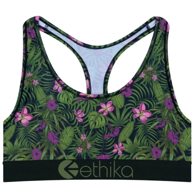 Ethika Hawaiian Haze Women's Sports Bra Green | PN1749328