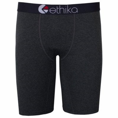 Ethika Heather Solid Men's Staple Underwear Black | ML1834927