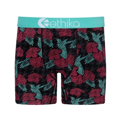 Ethika Hummer Men's Mid Boxers Black Red | GF0362798