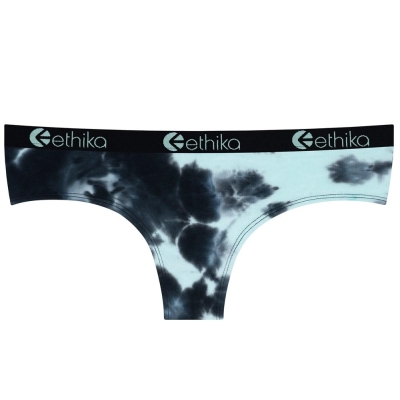 Ethika Lightning Dye Women's Cheeky Underwear Black Turquoise | QN4691703