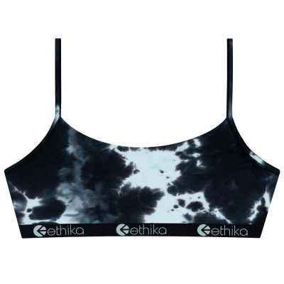 Ethika Lightning Dye Women's Pullover Bra Black Turquoise | NE7892403