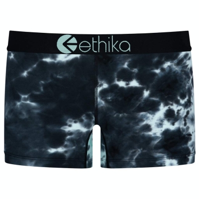 Ethika Lightning Dye Women's Staple Underwear Black Turquoise | JS3879412