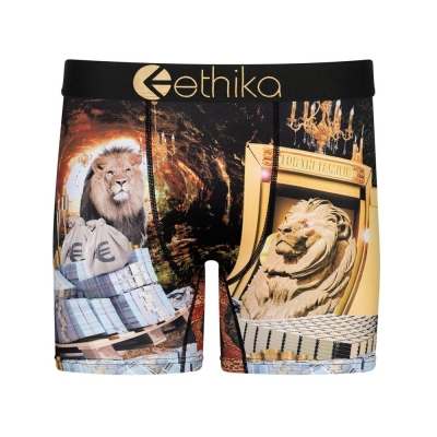 Ethika Lions Den Men's Mid Boxers Black | FB8027519