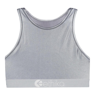 Ethika Matte Women's High Neck Bra Silver | RF1298743