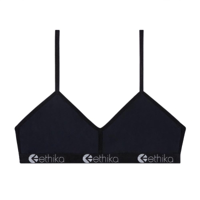 Ethika Nylon Women's Bralette Bra Black | QW1283705