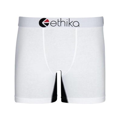 Ethika OG Contrast Men's Mid Boxers White Black | OY5926814