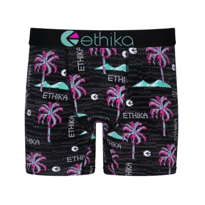 Ethika Patch Men's Mid Boxers Black | KV1746390