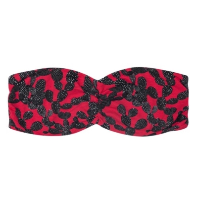 Ethika Pink Cactus Women's Bandeau Bra Red Black | QY3958062