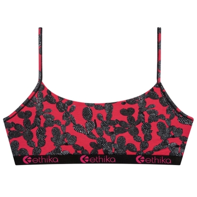 Ethika Pink Cactus Women's Pullover Bra Red Black | XF3854926