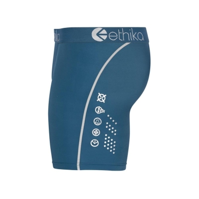 Ethika SubZero Lake Men's Mid Boxers Blue | ZX9417532