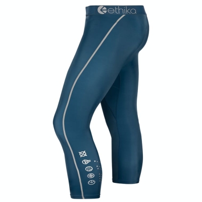 Ethika Subzero 3/4 Men's Tight Dark Blue | NW3781265