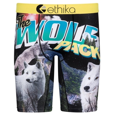 Ethika The Wolf Pack Men's Staple Underwear Black | UK6835047