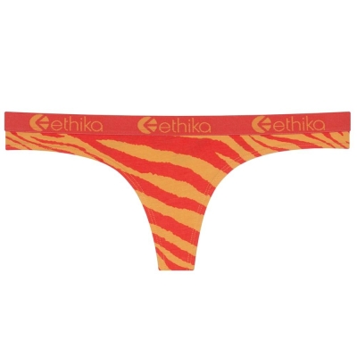 Ethika Tiger Fire Women's Thong Orange | FZ1709863