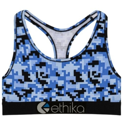 Ethika Troops Women's Sports Bra Blue | QE6391078