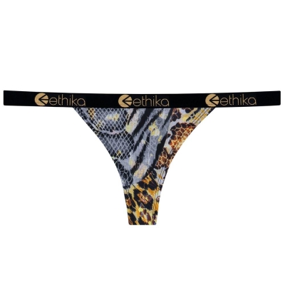 Ethika Twist Brazilian Women's Thong Leopard | BO1092746