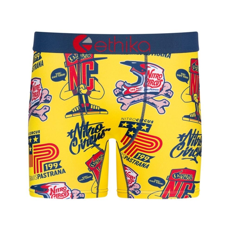 Ethika Bazooka 199 Men\'s Mid Boxers Yellow | MD1304579