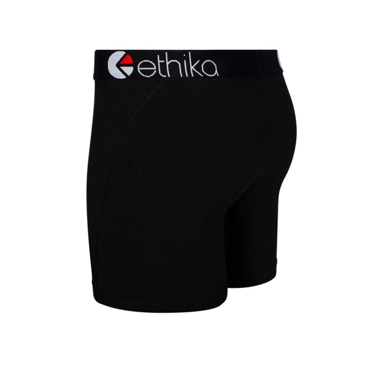 Ethika BlackOut Men's Mid Boxers Black | SF2940653