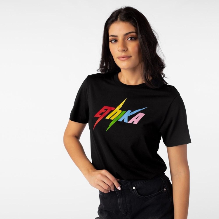 Ethika Bolt Modal Women's T-Shirts Black | BE8071634