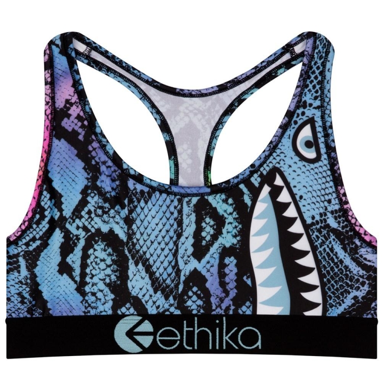 Ethika Bomber Mermaid Women\'s Sports Bra Blue | GW4618735