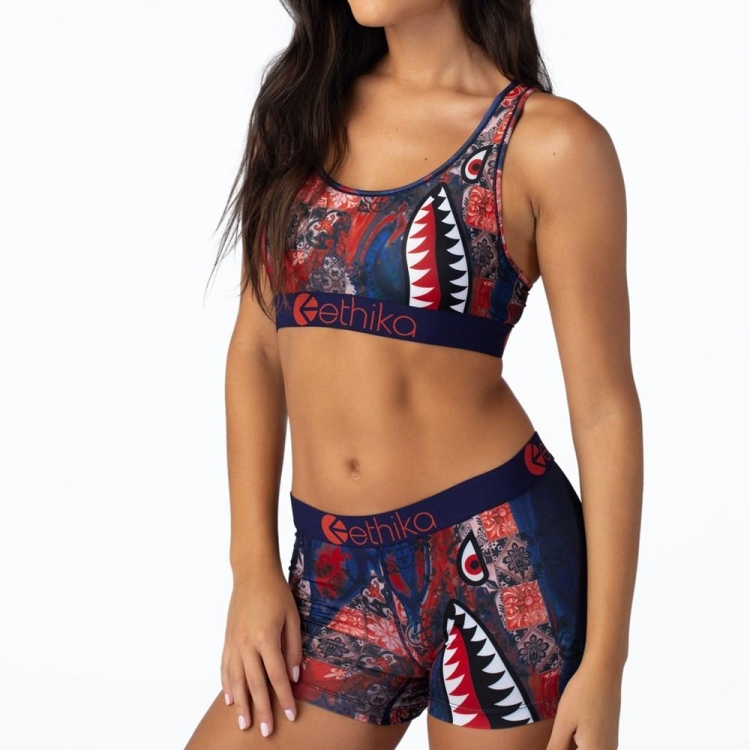 Ethika Bomber Mosaic Women's Sports Bra Multicolor | HY2713958