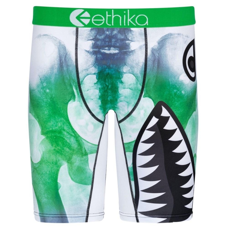 Ethika Bomber Skelly Men\'s Staple Underwear White Green | TA9846502