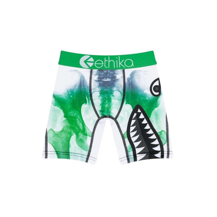 Ethika Bomber Skelly Staple Boys\' Underwear White Green | GN3804527