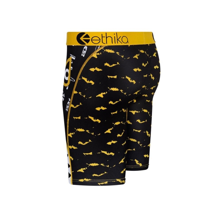 Ethika Bomber Word Finder Staple Boys' Underwear Black Yellow | FB9487156